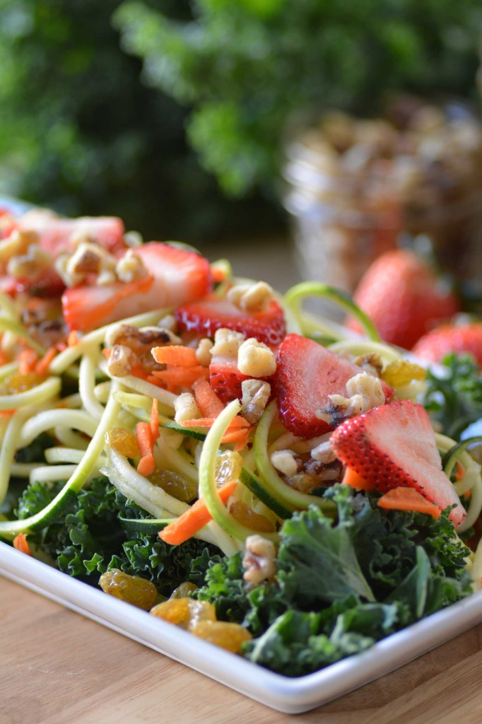 Zucchini Noodle & Strawberry Salad from Stirlist.com