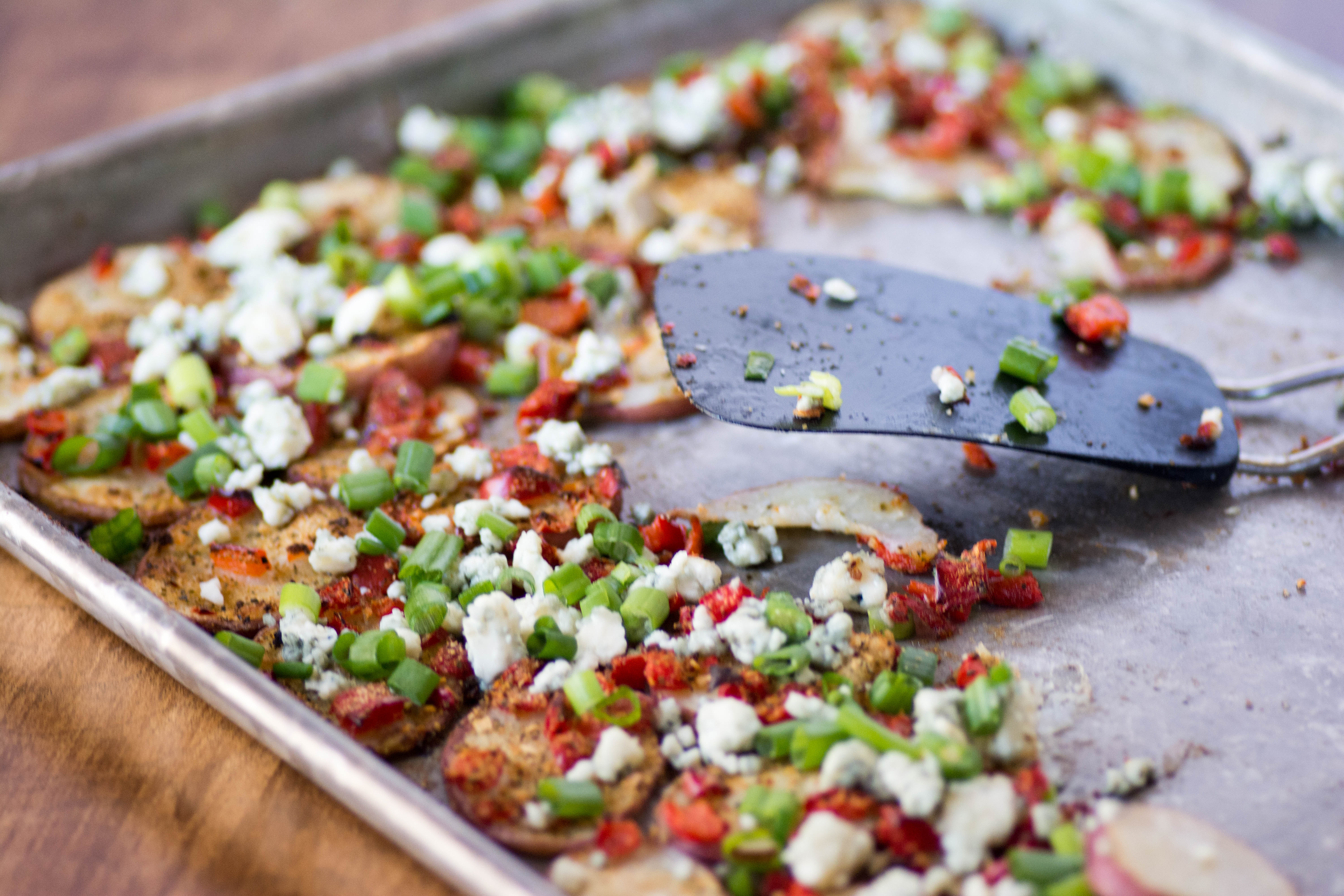 Roasted Red Potato Nachos with Blue Cheese