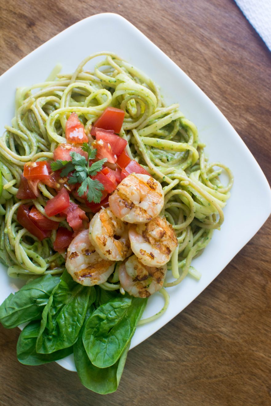 Grilled Shrimp & Avocado Pasta - Stirlist