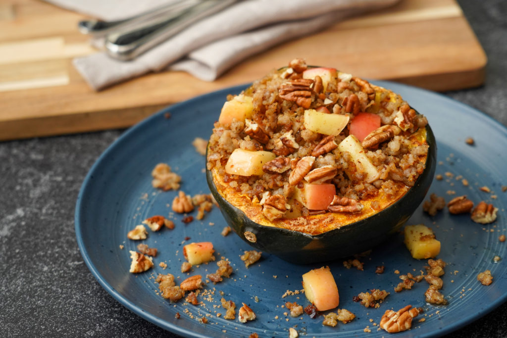 Acorn Squash with Sausage and Apples - Stirlist